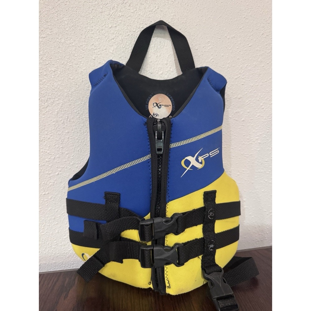 XPS Youth Life Jacket Vest PFD Coast Guard Approved Blue Yellow 30-50 Lbs